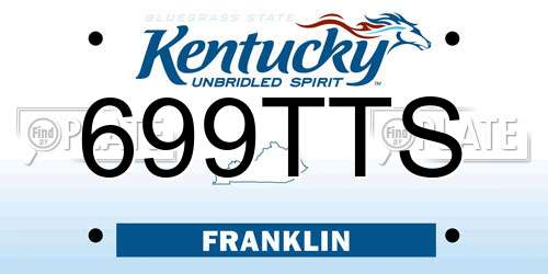 699TTS Kentucky License Plate