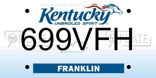 699VFH Kentucky License Plate