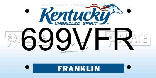 699VFR Kentucky License Plate
