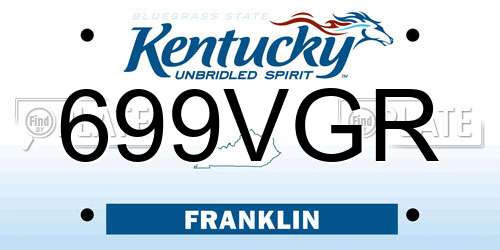 699VGR Kentucky License Plate