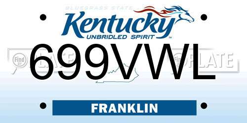 699VWL Kentucky License Plate