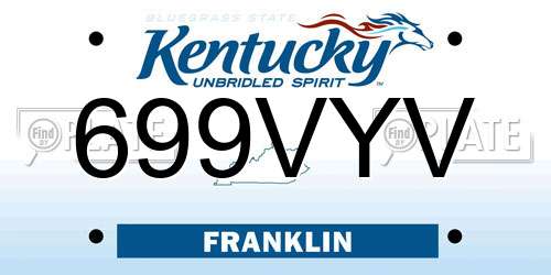 699VYV Kentucky License Plate