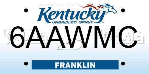 6AAWMC Kentucky License Plate
