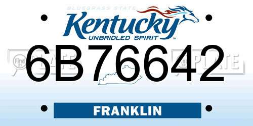 6B76642 Kentucky License Plate