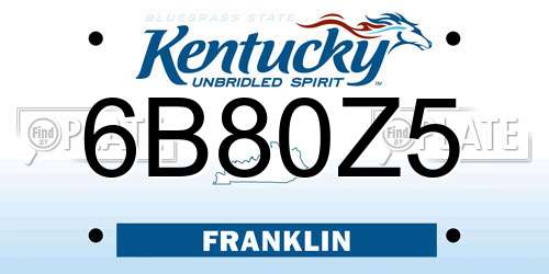 6B80Z5 Kentucky License Plate
