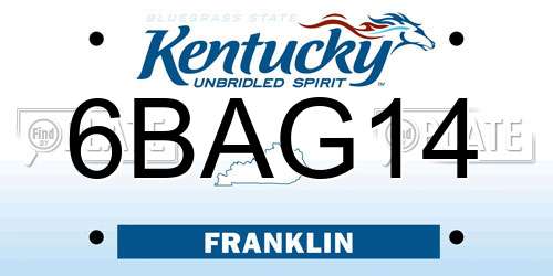 6BAG14 Kentucky License Plate
