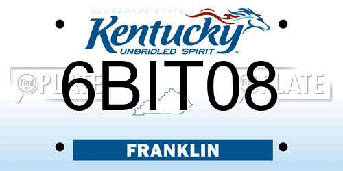 6BIT08 Kentucky License Plate