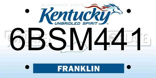 6BSM441 Kentucky License Plate