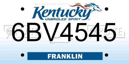 6BV4545 Kentucky License Plate