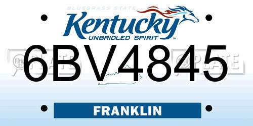6BV4845 Kentucky License Plate