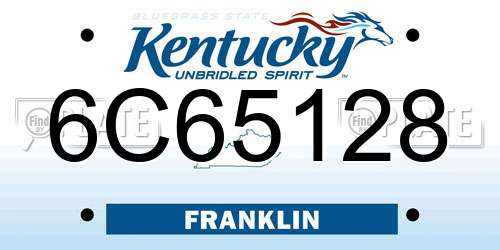 6C65128 Kentucky License Plate