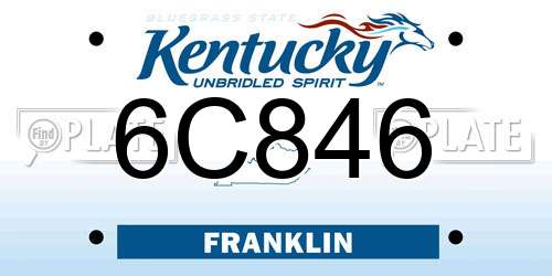 6C846 Kentucky License Plate