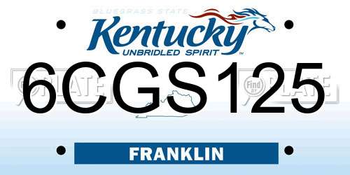 6CGS125 Kentucky License Plate