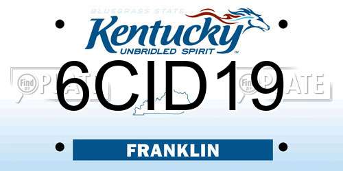 6CID19 Kentucky License Plate