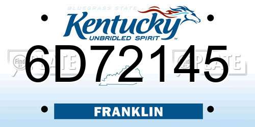 6D72145 Kentucky License Plate