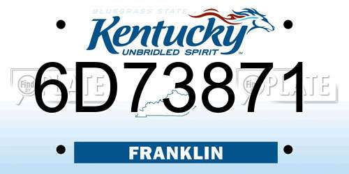 6D73871 Kentucky License Plate