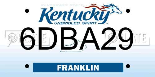 6DBA29 Kentucky License Plate