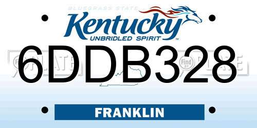 6DDB328 Kentucky License Plate