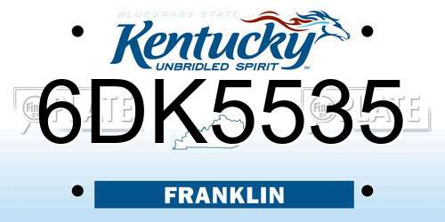 6DK5535 Kentucky License Plate