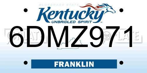 6DMZ971 Kentucky License Plate