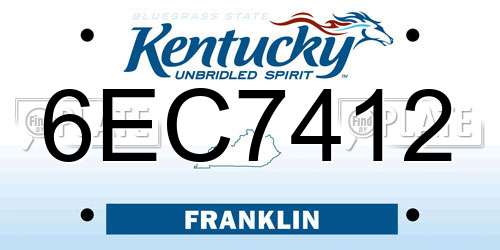 6EC7412 Kentucky License Plate