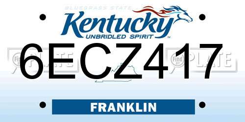 6ECZ417 Kentucky License Plate
