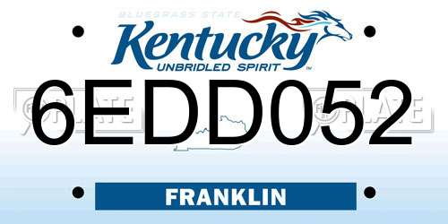 6EDD052 Kentucky License Plate