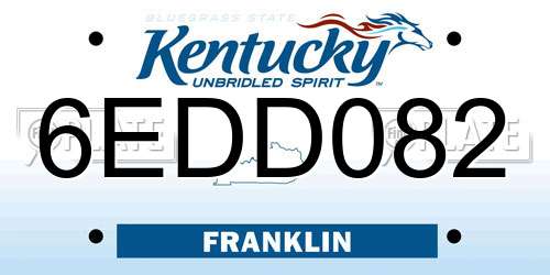 6EDD082 Kentucky License Plate