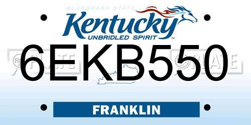 6EKB550 Kentucky License Plate