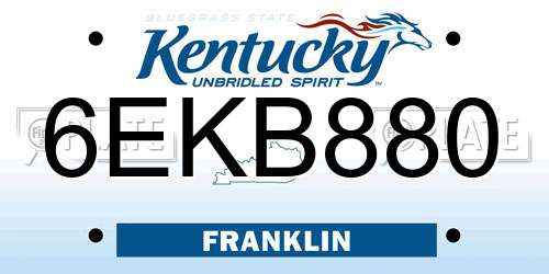 6EKB880 Kentucky License Plate
