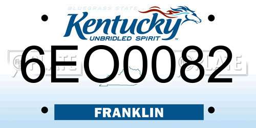 6EO0082 Kentucky License Plate