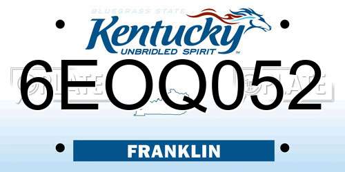 6EOQ052 Kentucky License Plate