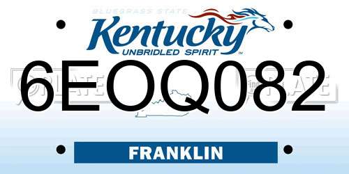 6EOQ082 Kentucky License Plate