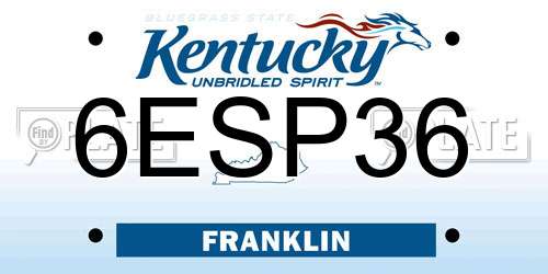 6ESP36 Kentucky License Plate
