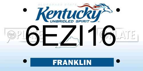 6EZI16 Kentucky License Plate