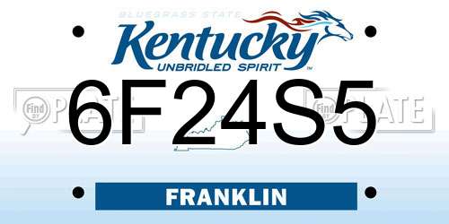 6F24S5 Kentucky License Plate