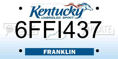 6FFI437 Kentucky License Plate