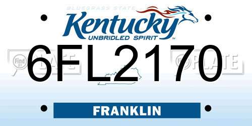 6FL2170 Kentucky License Plate