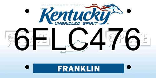 6FLC476 Kentucky License Plate