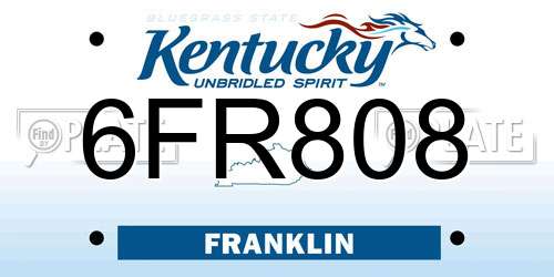 6FR808 Kentucky License Plate