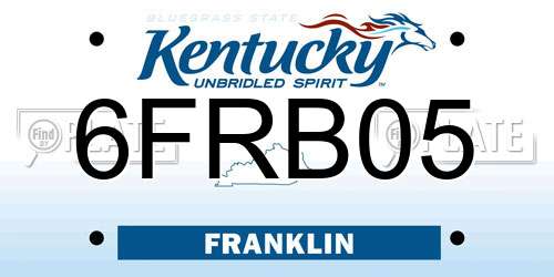 6FRB05 Kentucky License Plate