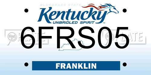 6FRS05 Kentucky License Plate