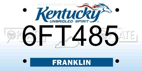6FT485 Kentucky License Plate