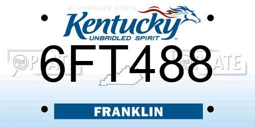 6FT488 Kentucky License Plate