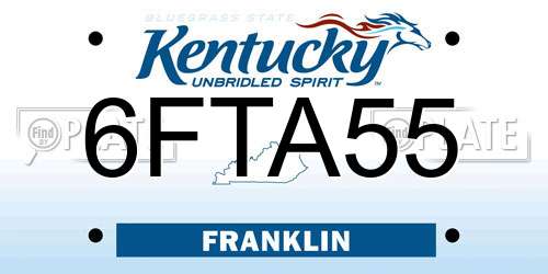 6FTA55 Kentucky License Plate