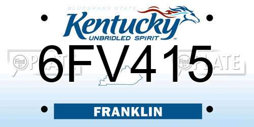 6FV415 Kentucky License Plate