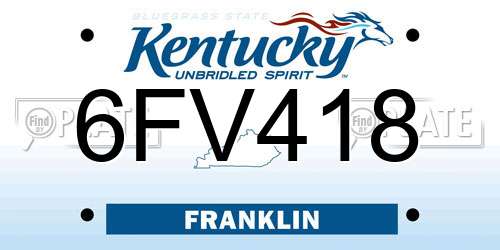 6FV418 Kentucky License Plate