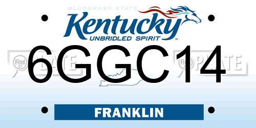 6GGC14 Kentucky License Plate