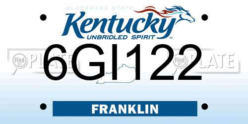 6GI122 Kentucky License Plate