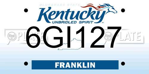 6GI127 Kentucky License Plate